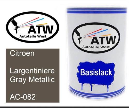 Citroen, Largentiniere Gray Metallic, AC-082: 500ml Lackdose, von ATW Autoteile West.